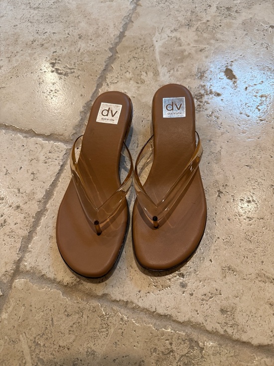 Dolce Vita Shoes - Dolce Vita Brown Sandal with Clear Vinyl Straps